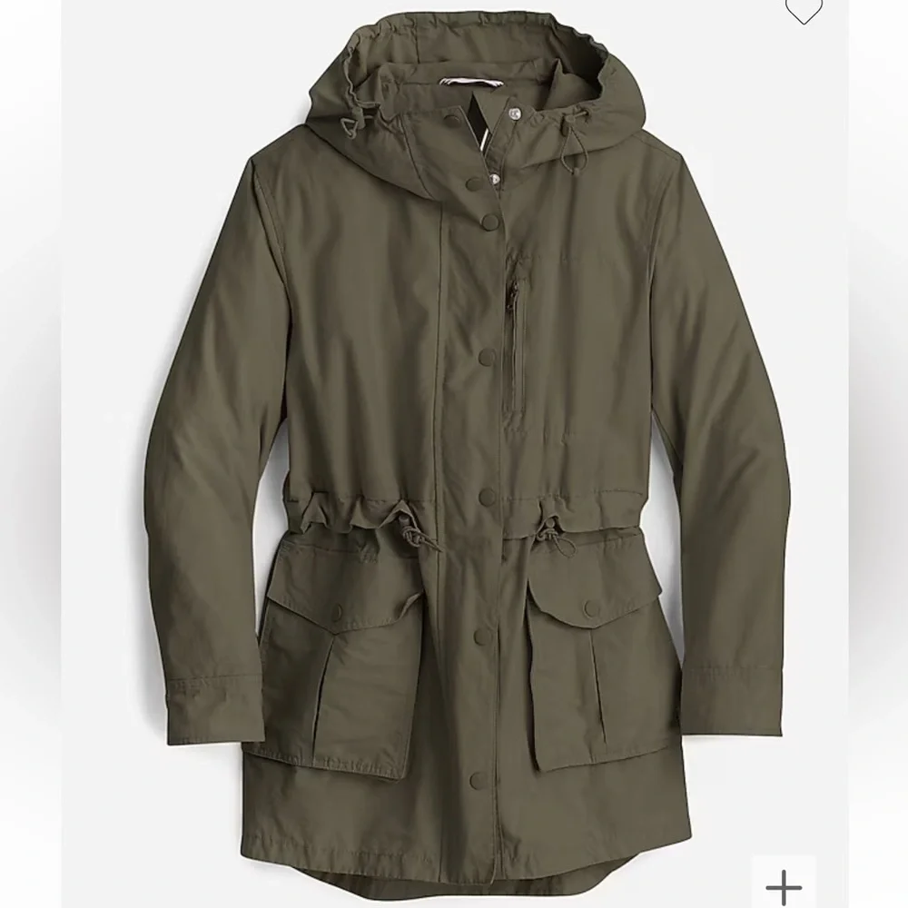 J. Crew Army Green Light weight Rain Jacket Size XXS